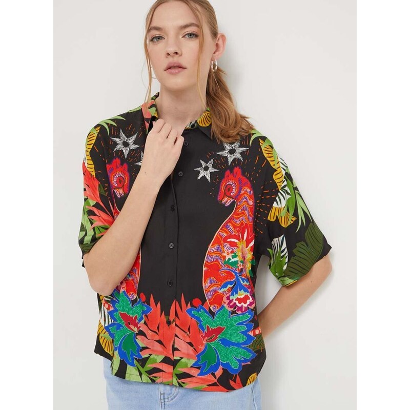 Košile Desigual DUBAI dámská, relaxed, s klasickým límcem, 24SWCW39
