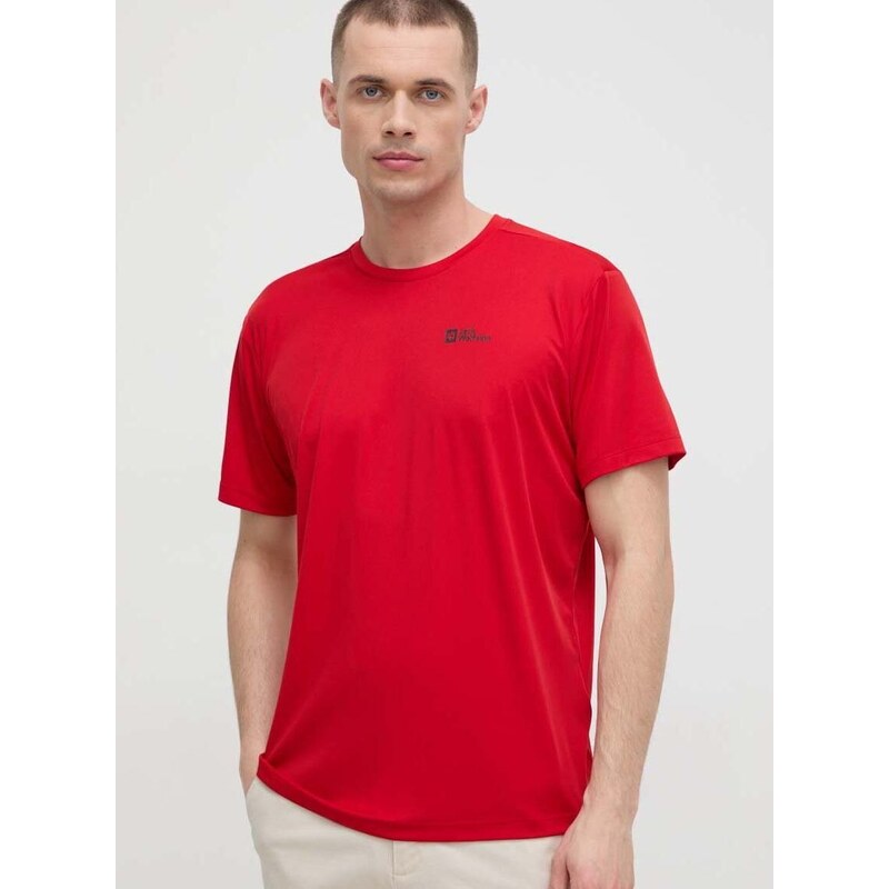 Sportovní triko Jack Wolfskin Tech červená barva, 1807072