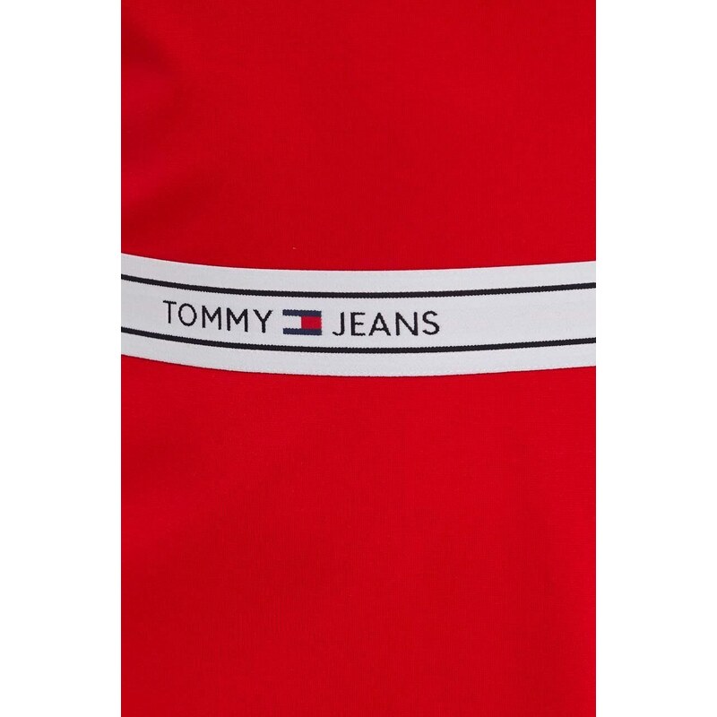 Šaty Tommy Jeans červená barva, mini