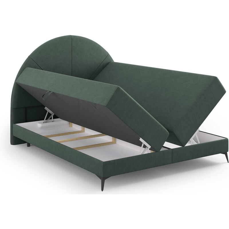 Zelená čalouněná dvoulůžková postel boxspring Cosmopolitan Design Sunset 180 x 200 cm