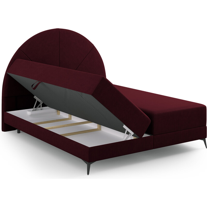 Červená čalouněná dvoulůžková postel boxspring Cosmopolitan Design Sunset 180 x 200 cm