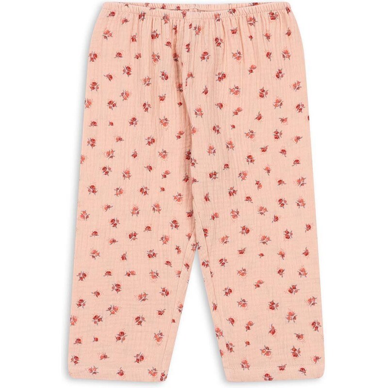Dětské bavlněné kalhoty Konges Sløjd růžová barva, vzorované