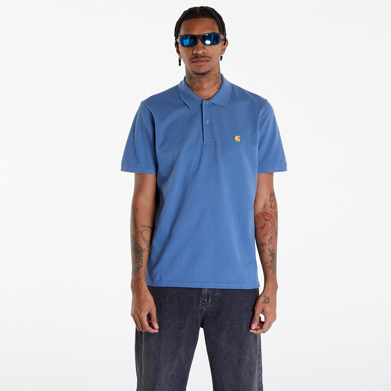 Pánské tričko Carhartt WIP Short Sleeve Chase Pique Polo T-Shirt UNISEX Sorrent/ Gold