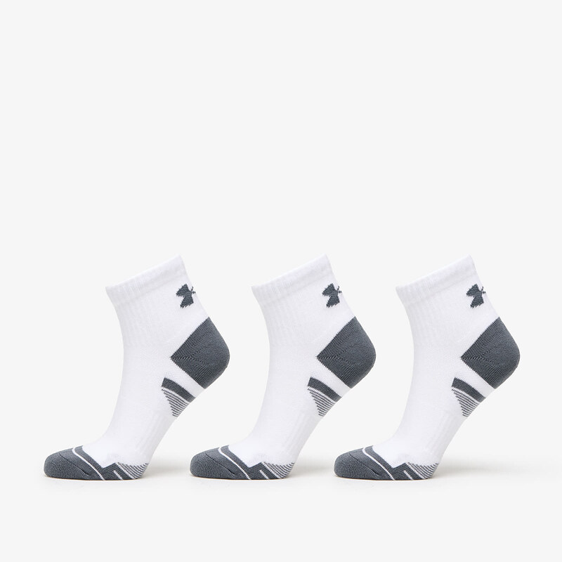 Pánské ponožky Under Armour Performance Cotton 3-Pack QTR Socks White