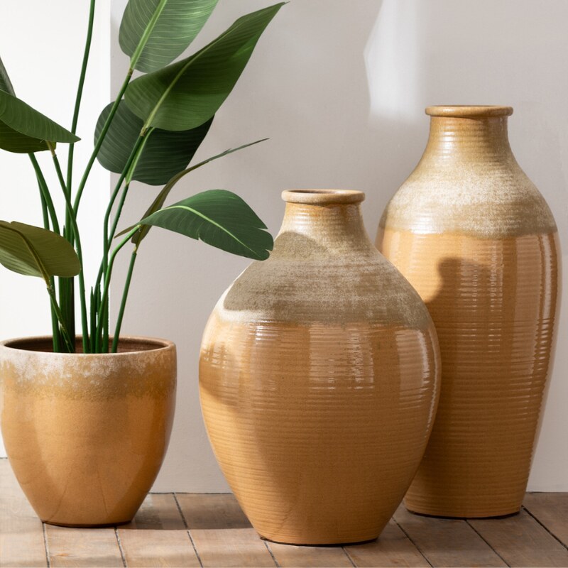 Béžová keramická váza J-line Bige 47 cm
