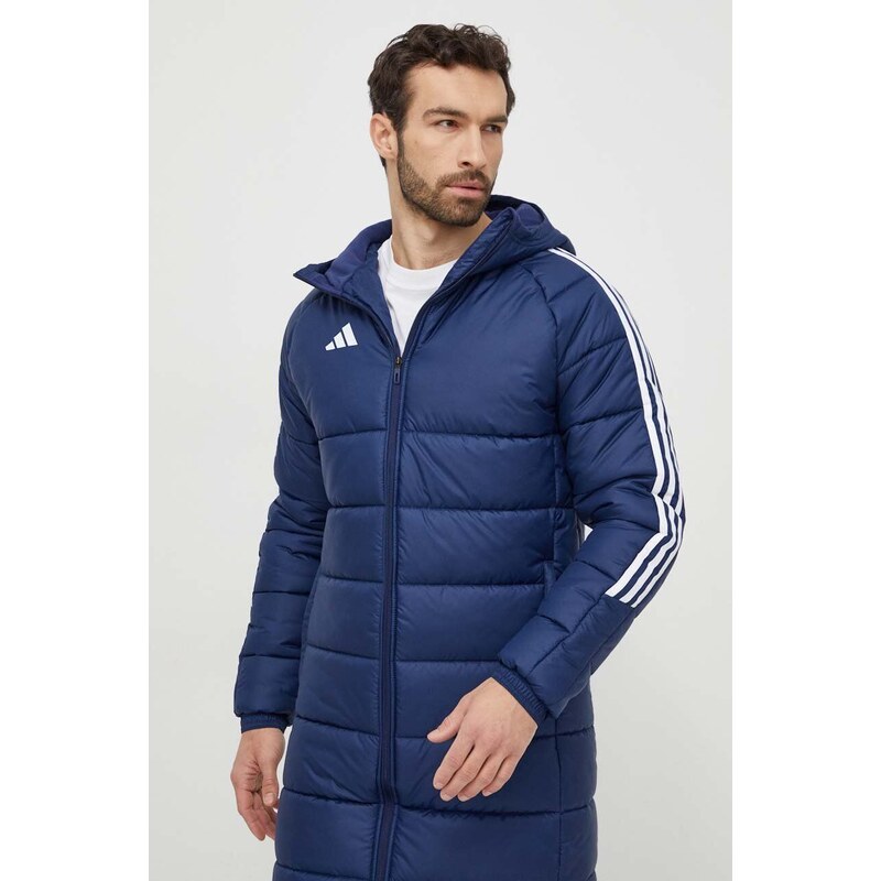 Bunda adidas Performance TIRO pánská, tmavomodrá barva, zimní, IR9502