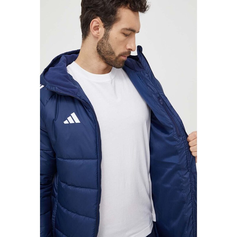 Bunda adidas Performance TIRO pánská, tmavomodrá barva, zimní, IR9502