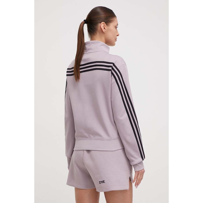 Mikina adidas dámská, fialová barva, s aplikací, IT4827