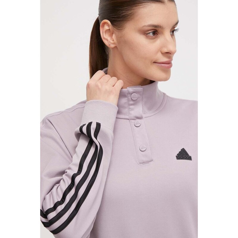 Mikina adidas dámská, fialová barva, s aplikací, IT4827