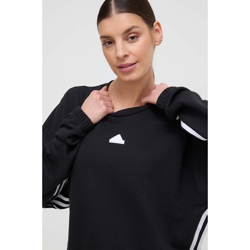 Mikina adidas dámská, černá barva, vzorovaná, IP2391