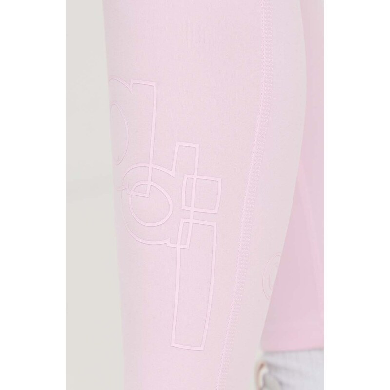 Legíny adidas dámské, růžová barva, hladké, IS4291