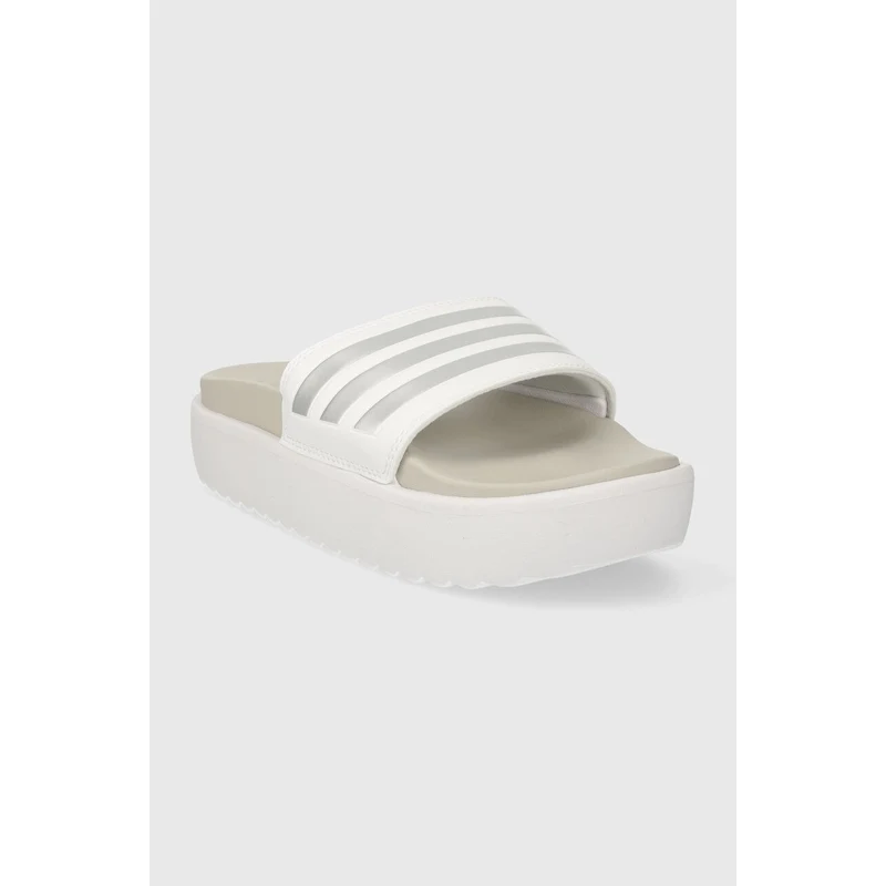 Pantofle adidas Adilette Platform dámské, bílá barva, na platformě, IE9703