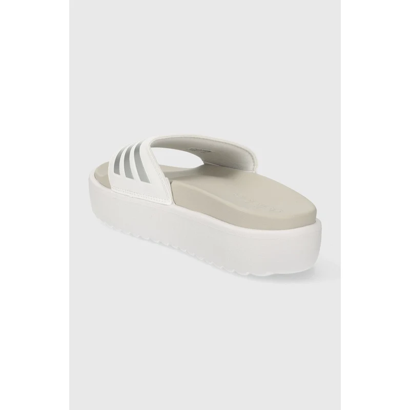 Pantofle adidas Adilette Platform dámské, bílá barva, na platformě, IE9703