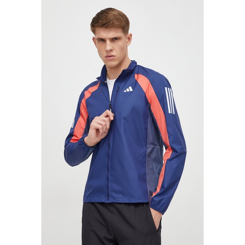 Větrovka adidas Performance Own the Run tmavomodrá barva, přechodná, IK4992