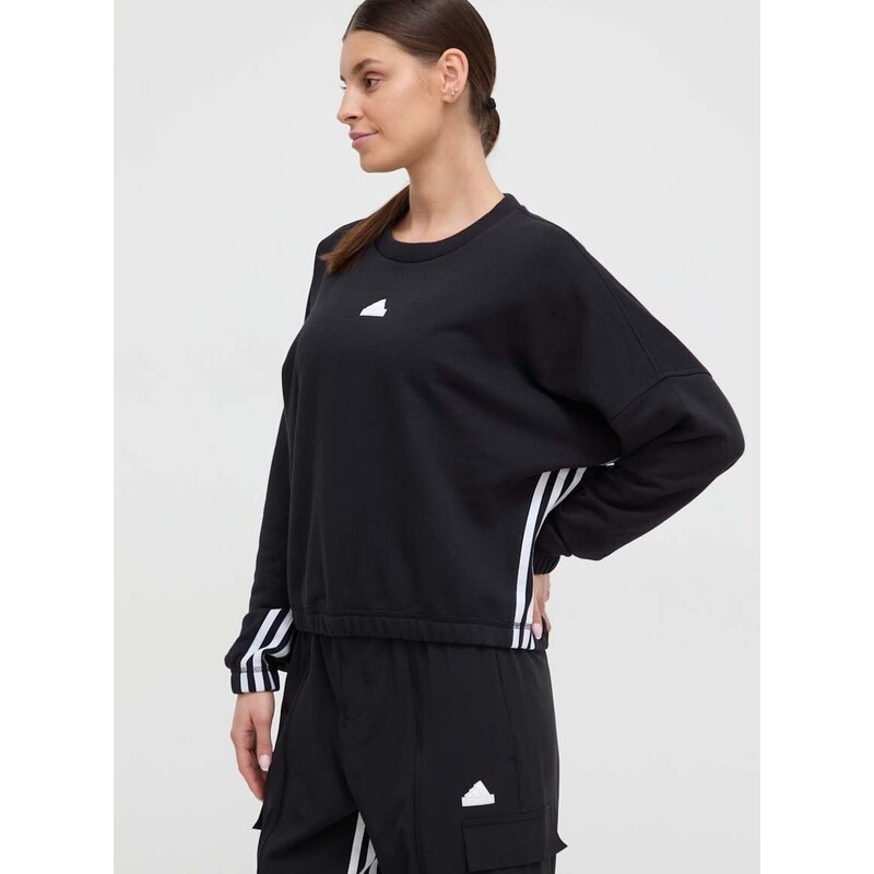 Mikina adidas dámská, černá barva, vzorovaná, IP2391