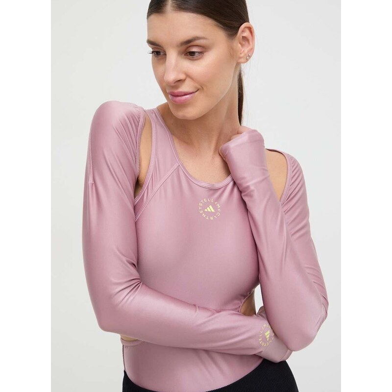 Body adidas by Stella McCartney dámské, růžová barva, IN3659
