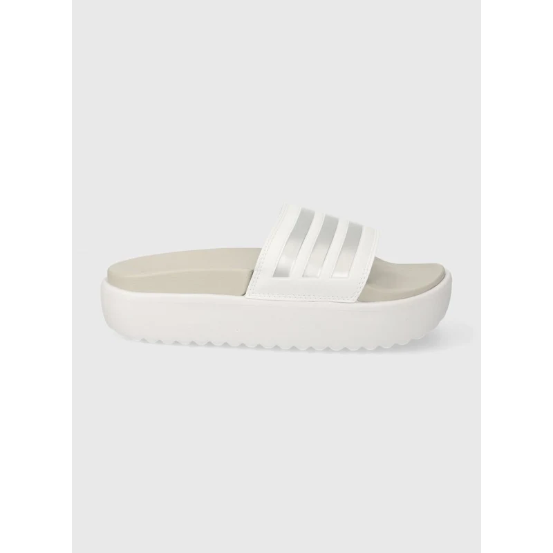 Pantofle adidas Adilette Platform dámské, bílá barva, na platformě, IE9703