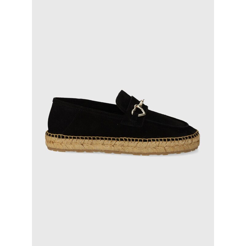 Semišové espadrilky Love Moschino černá barva, JA10592G0IIG0000