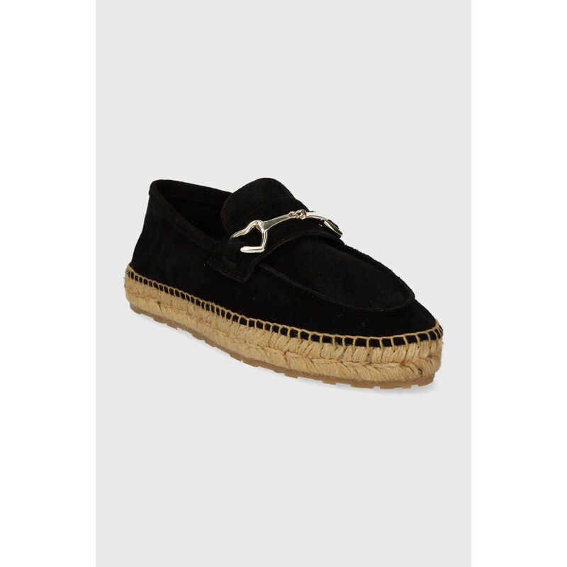 Semišové espadrilky Love Moschino černá barva, JA10592G0IIG0000