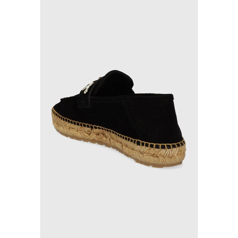 Semišové espadrilky Love Moschino černá barva, JA10592G0IIG0000