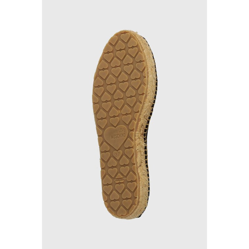 Semišové espadrilky Love Moschino černá barva, JA10592G0IIG0000