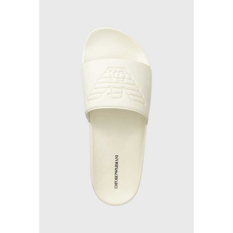 Pantofle Emporio Armani bílá barva