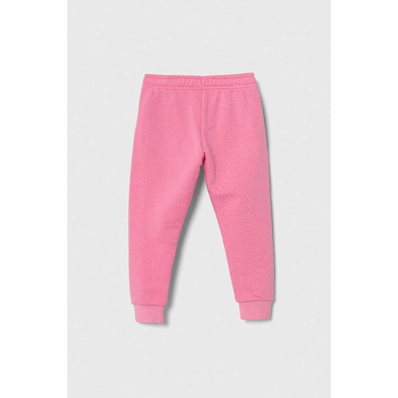 Dětské tepláky Puma ESS+ SUMMER CAMP Sweatpants TR růžová barva, s potiskem