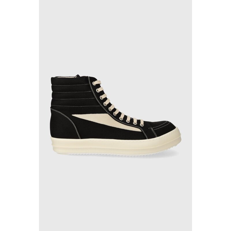 Kecky Rick Owens Woven Shoes Vintage High Sneaks pánské, černá barva, DU01D1810.NDKLVS.911