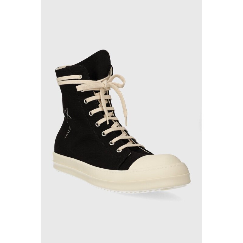 Kecky Rick Owens Woven Shoes Sneaks pánské, černá barva, DU01D1800.CBEM9.9811