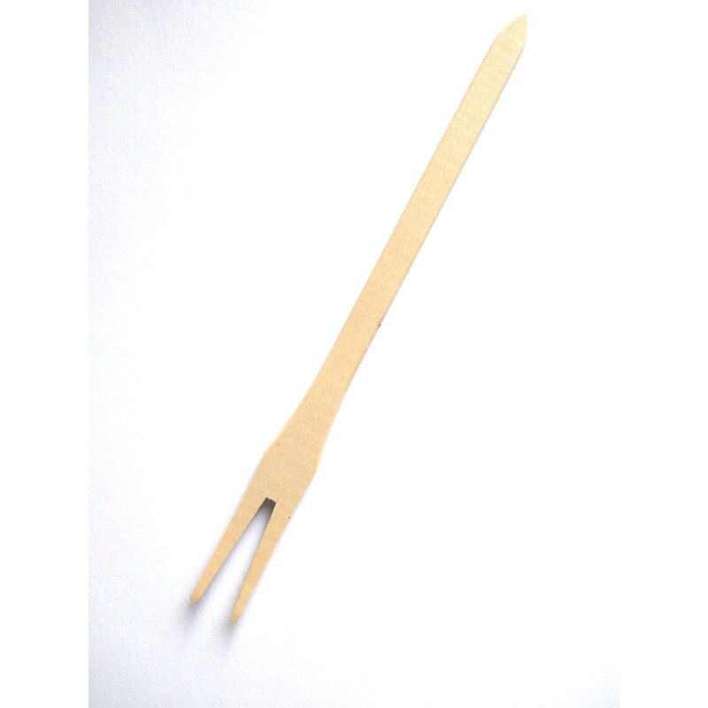 Vidlička z bukového dřeva s dvěmi hroty