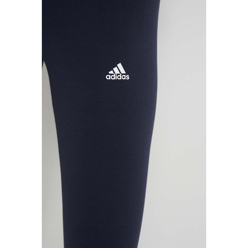 Legíny adidas H07781 dámské, tmavomodrá barva, s potiskem, H07781