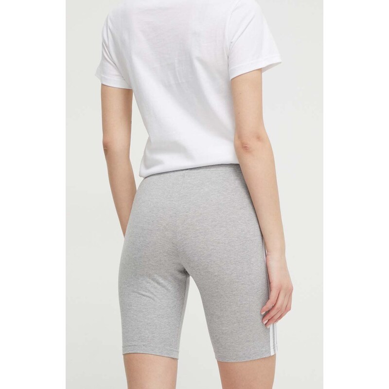 Kraťasy adidas dámské, šedá barva, s aplikací, medium waist, HF5956