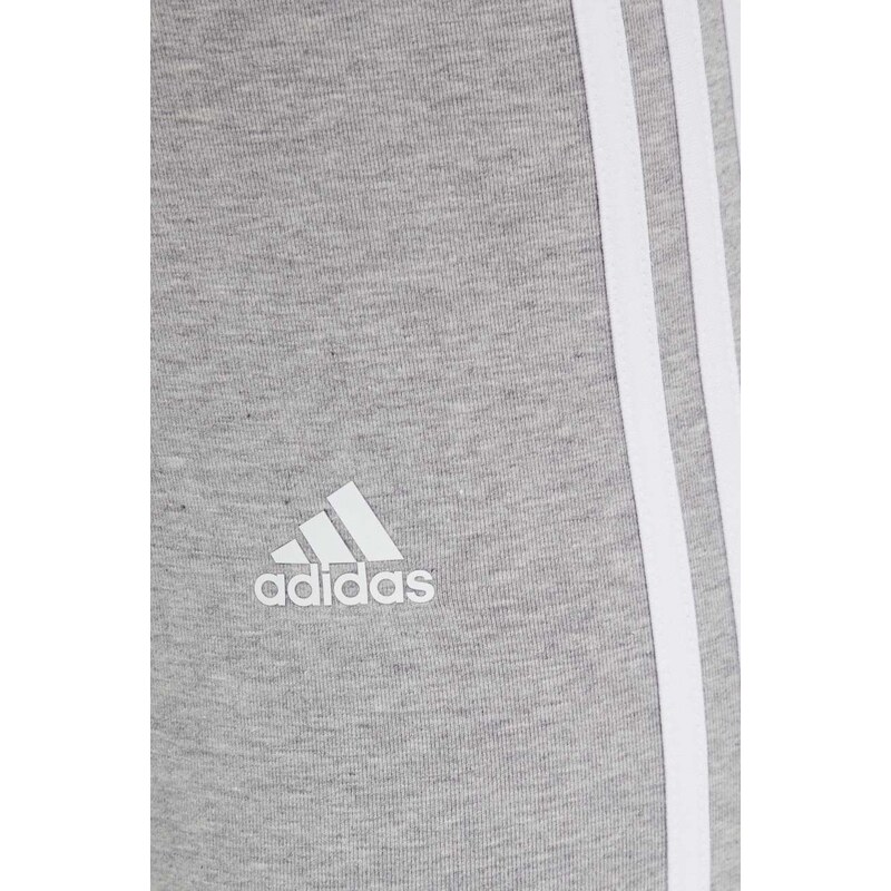 Kraťasy adidas dámské, šedá barva, s aplikací, medium waist, HF5956