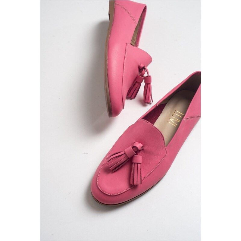 LuviShoes F04 Pink Skin Genuine Leather Shoes