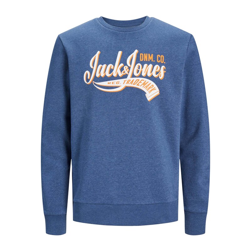 JACK & JONES Mikina safírová / oranžová / pastelově oranžová