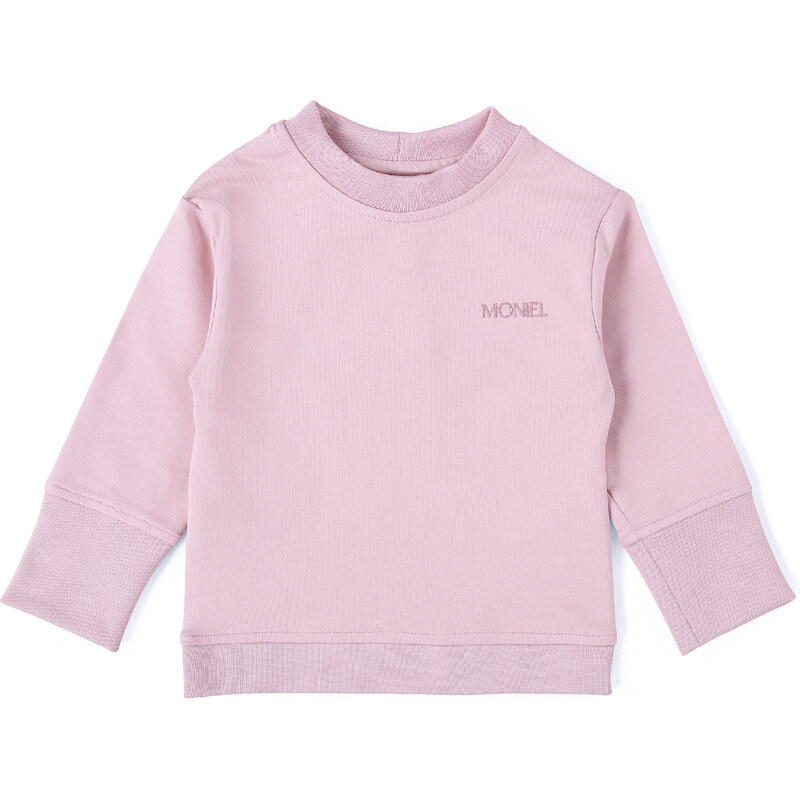 Moniel Dětská rostoucí mikina Basic Powder Pink