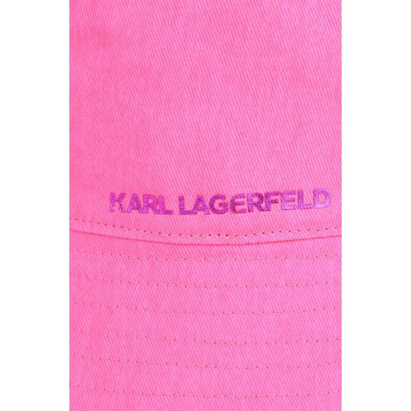 Dětská bavlněná čepice Karl Lagerfeld růžová barva