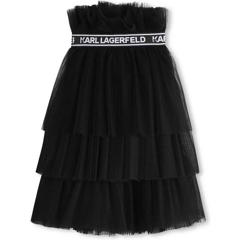 Dětská sukně Karl Lagerfeld černá barva, mini, áčková