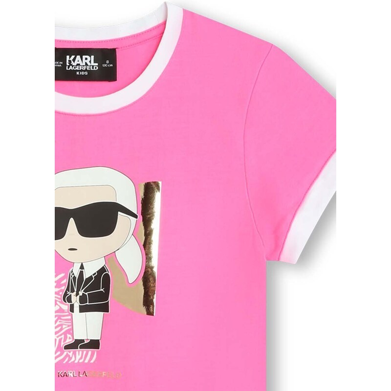Dívčí šaty Karl Lagerfeld růžová barva, mini