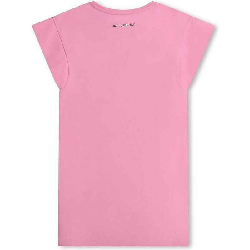 Bavlněné šaty Karl Lagerfeld růžová barva, mini
