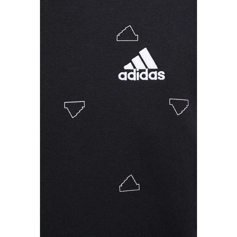 Mikina adidas pánská, černá barva, vzorovaná, IS1828