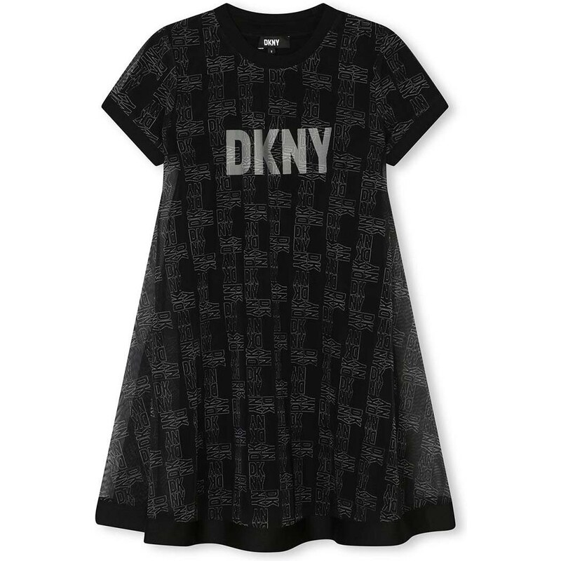 Dívčí šaty Dkny černá barva, mini