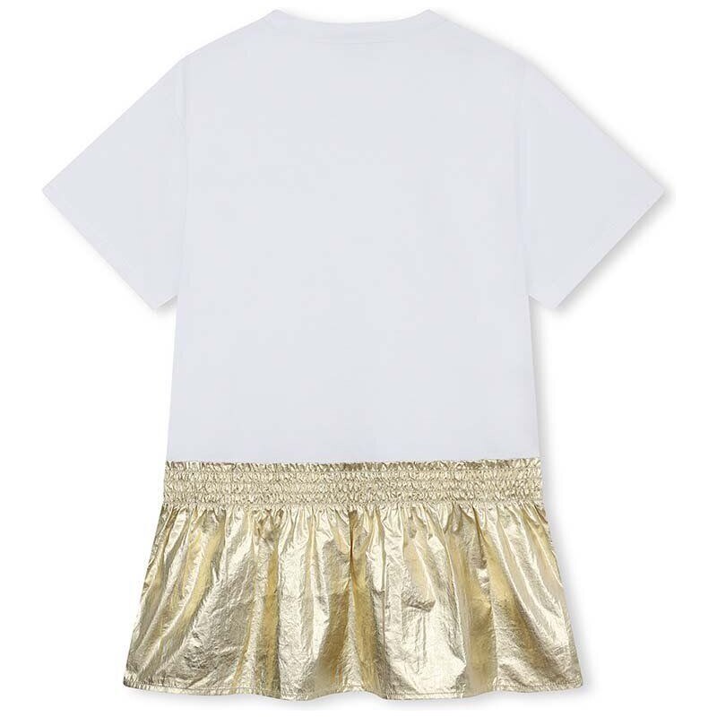 Dětské bavlněné šaty Dkny bílá barva, mini
