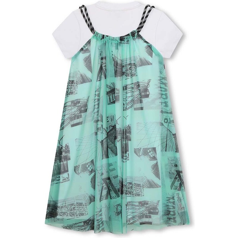 Dívčí šaty Dkny zelená barva, mini