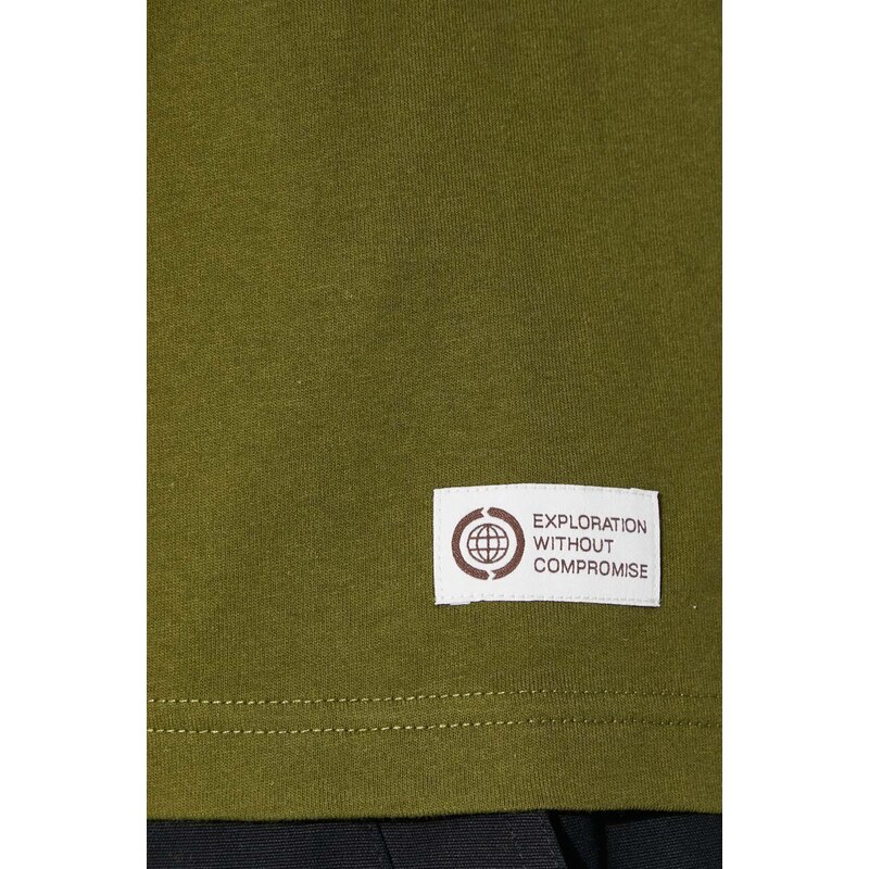 Bavlněné tričko The North Face M Berkeley California Pocket S/S Tee zelená barva, s potiskem, NF0A87U2PIB1