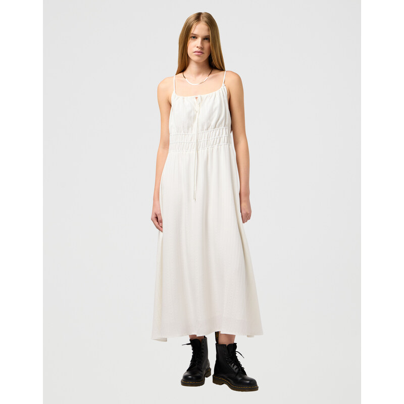 šaty Wrangler SLIM SUMMER DRESS VINTAGE WHITE
