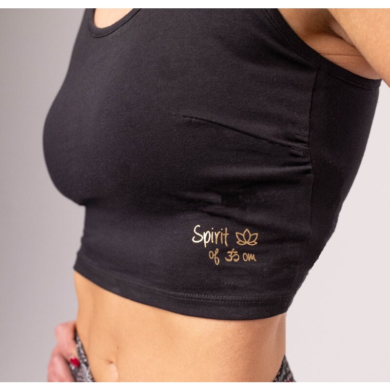 The Spirit of OM sportovní podprsenka "jóga bra" z bio bavlny - černá