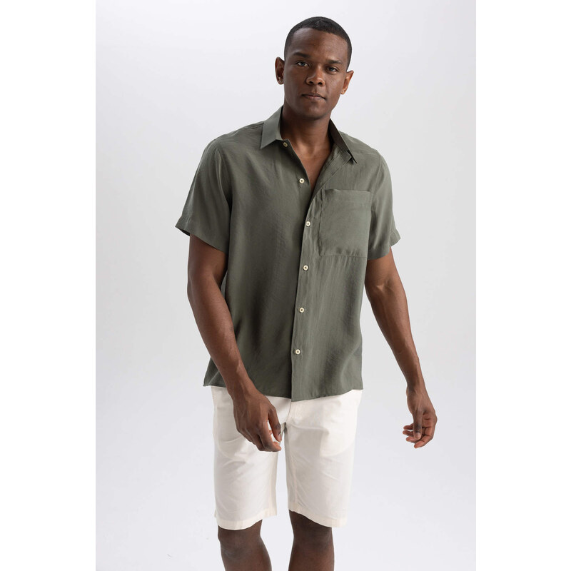 DEFACTO Relax Fit Poplin Short Sleeve Shirt