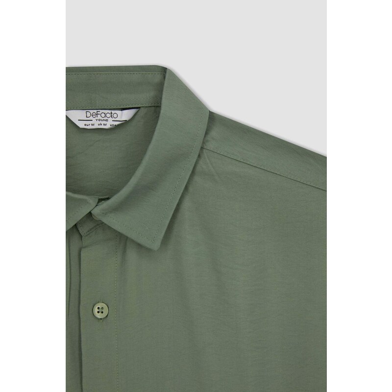 DEFACTO Regular Fit Poplin Short Sleeve Shirt