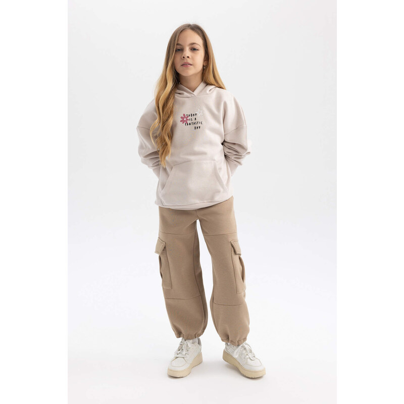 DEFACTO Girl Cargo Fit Thick Sweatpant
